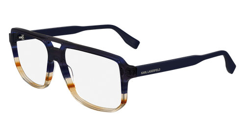 Lunettes De Vue Karl Lagerfeld KL6156 - Bleu Rayé Marron - 58/14/145 - Homme - Neuf Avec étiquettes