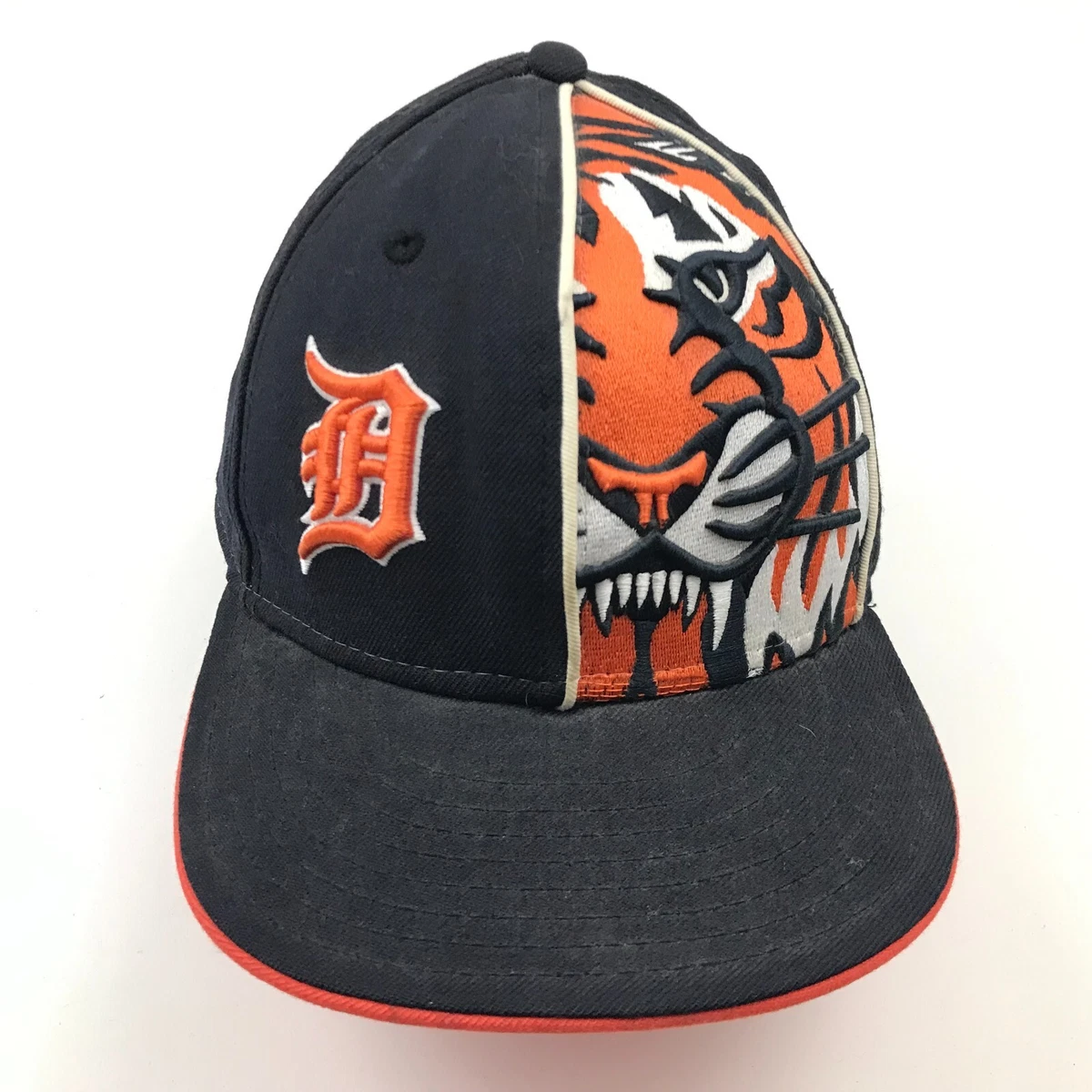 VINTAGE Detroit Tigers Hat Cap Size 7 1/2 Blue Adult MLB Baseball New Era 90s