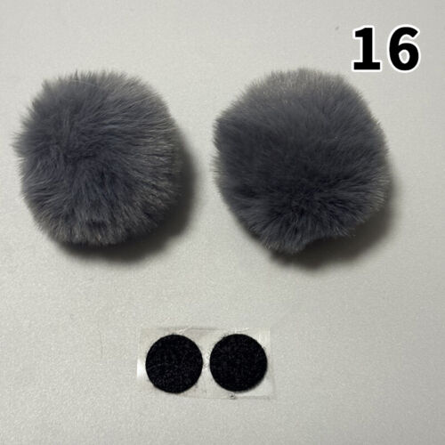 8CM Plush Bear Ear Electric Helmet Decors Accessories Sticker Cosplay Styling - Picture 28 of 29
