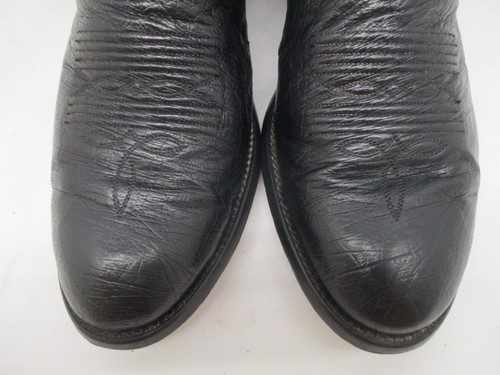 Silverado Black Leather Cowboy Boots Mens Size 10 D Made in the USA - Picture 3 of 13