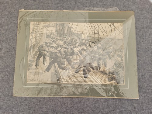 LOUIS WAIN ALTER FRÖHLICHER RUNDER CAPSTAN JUNGE MATROSEN KÜRZKABEL BILDERRAHMEN