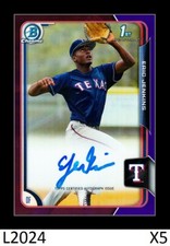 1-2015 BOWMAN CHROME DRAFT PURPLE REFRACTOR AUTO ERIC JENKINS RANGERS /250 QTY
