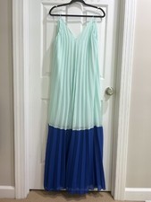 Flowy two-tone blue strapless dress size US 6 UK 10