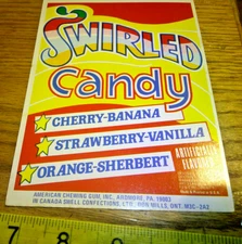 original Vintage display card  Swirled candy vending machine