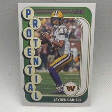 Panini 2024 Score NFL Draft Jayden Daniels Rookie Football Card Commanders #3