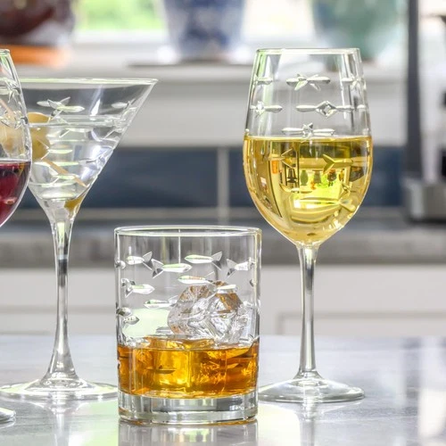 Rolf Glass School of Fish Old Fashioned Cocktail Glasses - Thumbnail 5