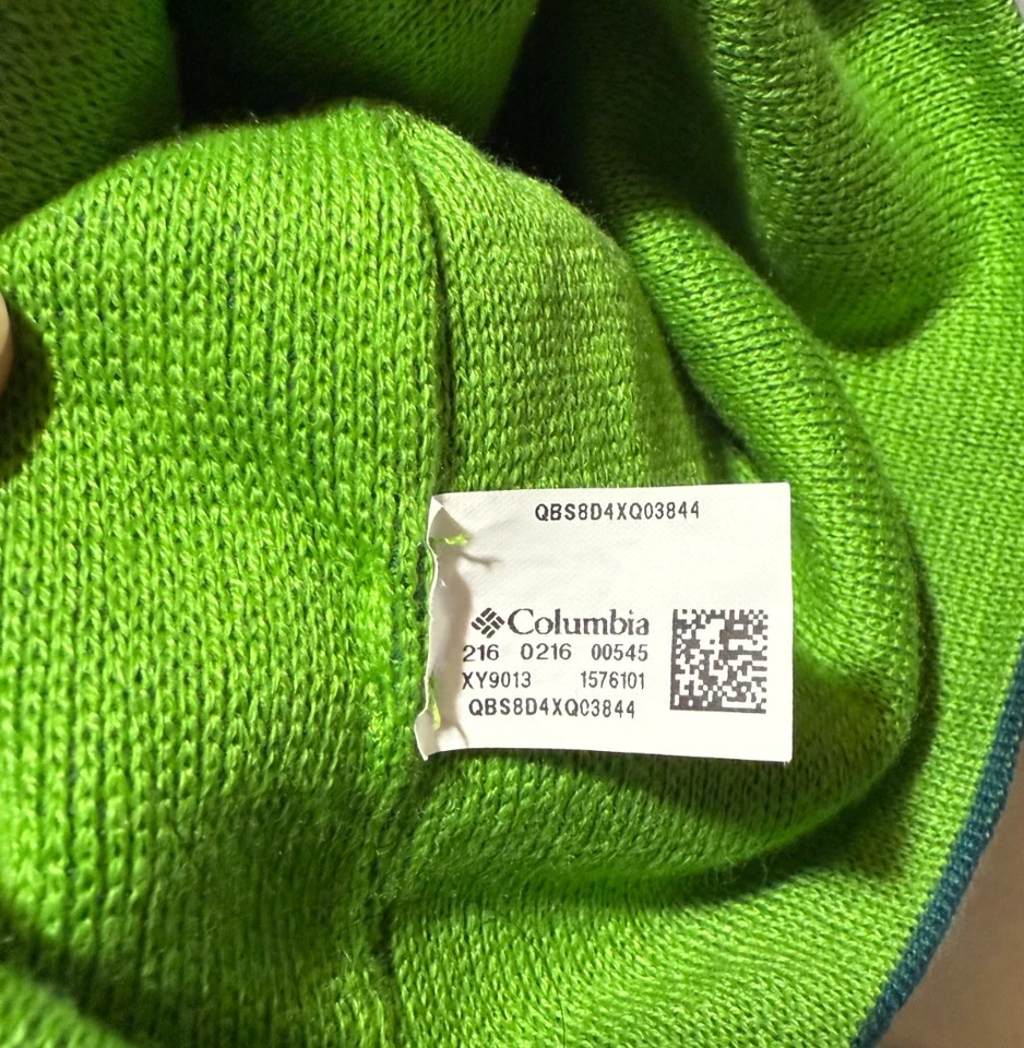 Columbia Youth Reversible Tejido Invierno Gorro Gorra Sombrero Camuflaje Verde Foto 3 de 3