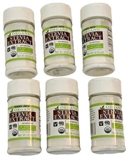 6 X New Trader Joe’s Pure Organic Stevia Extract Powder 1 Oz Each - Exp 2031