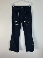 Hot Topic Aphrodite Tripp Pants Black Womens Juniors 9 Large Goth Y2K Emo Rave