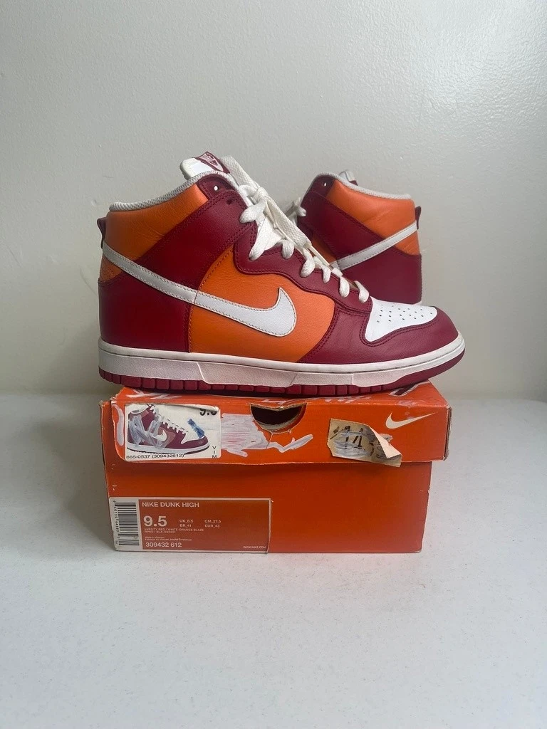 Nike Dunk High Varsity Red White Orange Blaze Nike Dunk High White Orange Blaze Varsity Blue - Size 10.5  main image 3