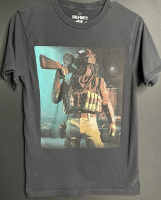 call of duty Men's small Shirt black Graphic print warfare short sleeve Ripple