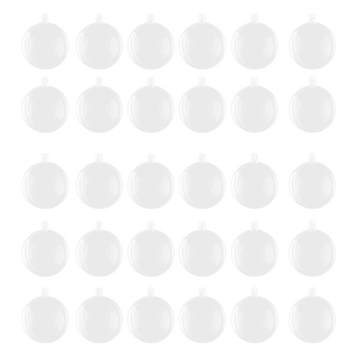 Household Plastic Hanging Christmas DIY Decor Present Bauble Ball Clear 30pcs