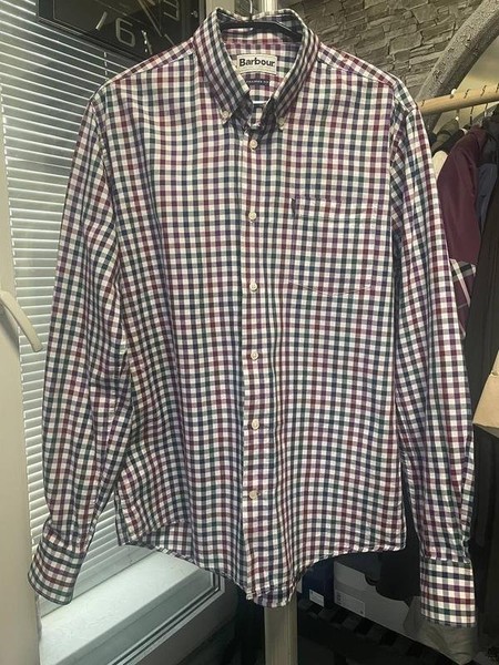 Men Barbour Shirt Black Cotton 40 /L / 48 #5Q2G