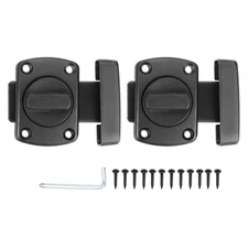 2 Pcs Rotate Bolt Latch, 2.2" Zinc Alloy Safety Double Sided Rotate Gate, Black