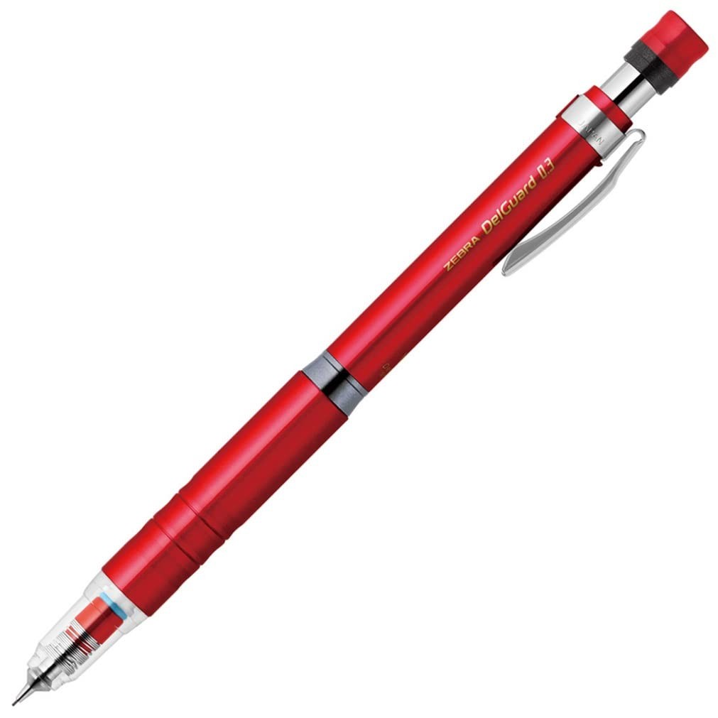 DelGuard Type Lx 0.3 Red Mechanical Pencil, P-M A S86-R