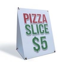 Pizza Slice 5 A-Frame Sidewalk Sign Premium Ingredients Quick Service Top Buy