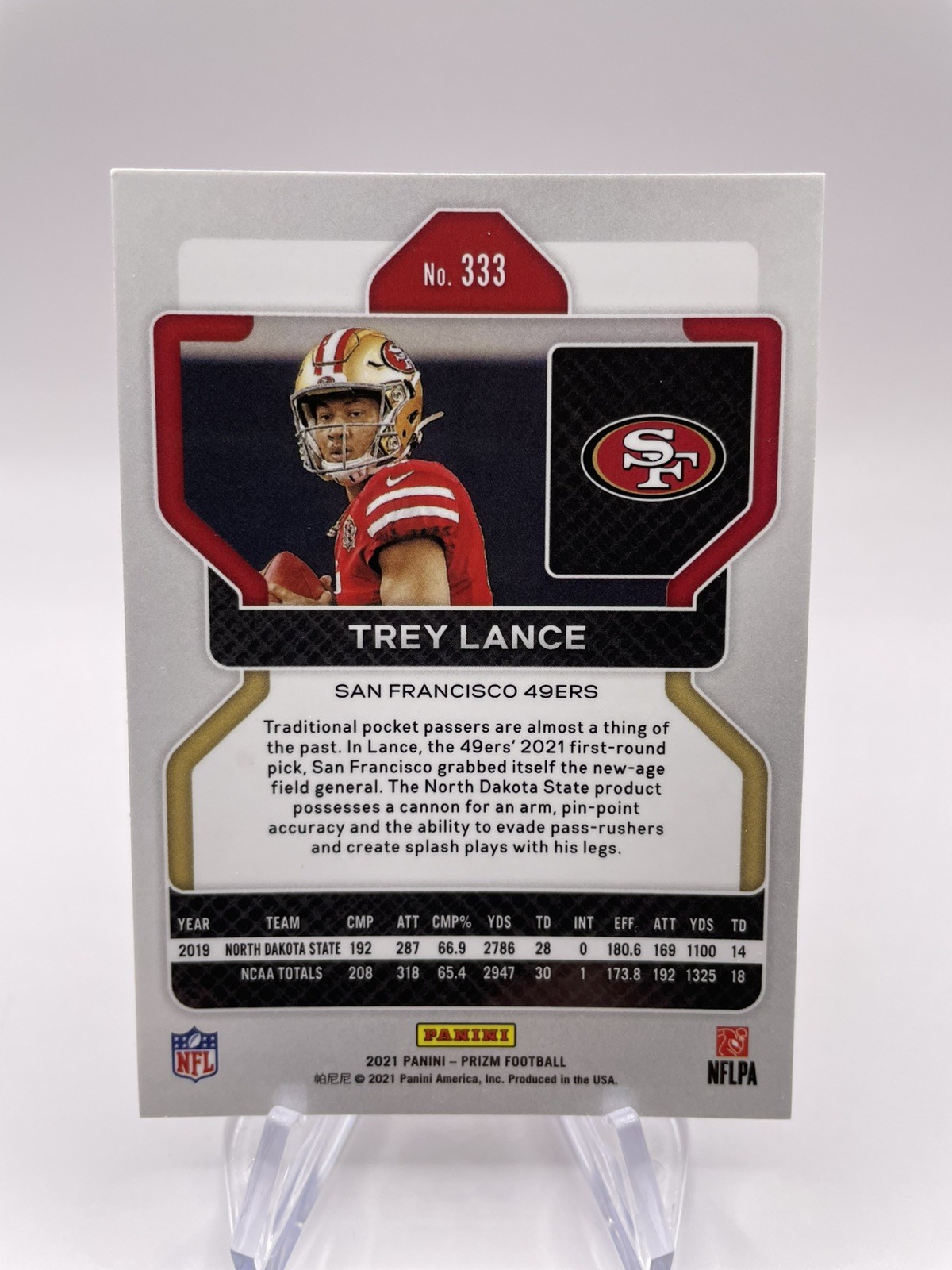 2021 Panini Prizm #333 Trey Lance Base Rookie Card RC San Francisco 49ers