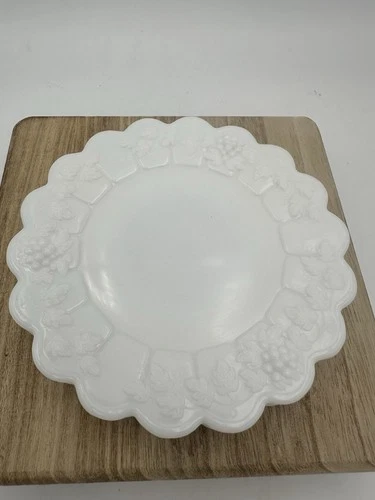 3 Westmoreland Milk Glass Paneled Decorative 6" Plates - Vintage