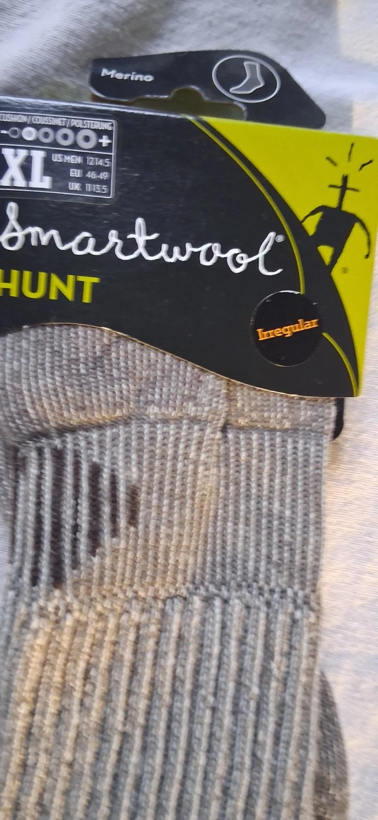 Smartwool socks men's crew XLarge XL hunt hunting merino wool Unisex Phd Taupe
