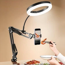 Overhead Camera Phone Mount Selfie Ring Light for Video Recording Meeting ​Live