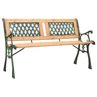 Gartenbank 122 Cm Massivholz Tanne Gusseisen Sitzbank Balkon Terrasse
