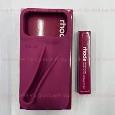 Rhode "Summer Lip Gloss" & 3D Silicon Case For iPhone 17 Pro Max 16 15 14 13 12