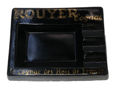 VINTAGE ROUYER COGNAC PRESSED GLASS FRANCE INCHEVILLE ASHTRAY ADVERT