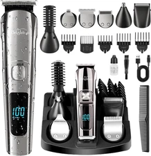 Brightup Beard Trimmer for Men - Electric Razor & Shaver, Cordless Hair Black
