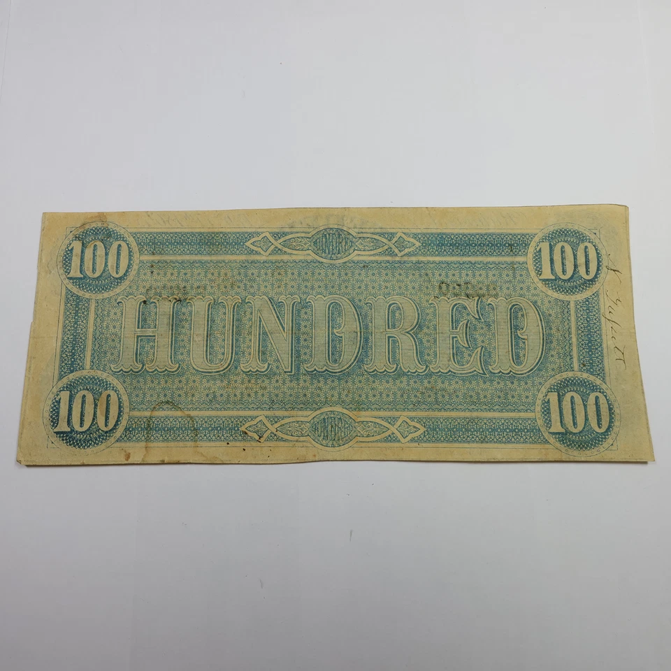 1864 CSA Confederate States of America $100 One Hundred Dollar Note #57537F - Image 2 of 2