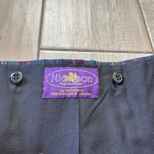 Mens Gordon Nicolson Highlandwear Wool Tartan Handmade Kilt Leather Strap 45"-48 - Picture 5 of 10