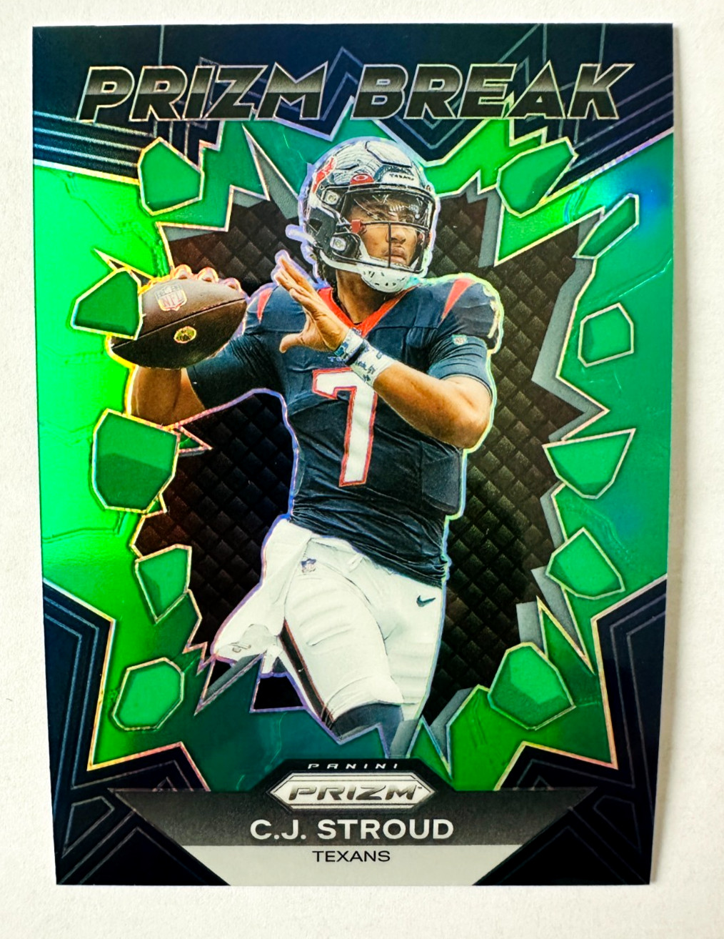 2023 Panini Prizm C.J. Stroud GREEN Prizm RC #PB-6 Prizm Break Texans Rookie!