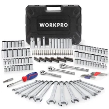 WORKPRO Mechanics Tools Kit and Socket Set 192-Piece SAE&Metric with Molded Case