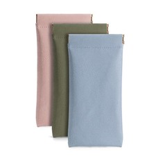 Ldirect 3 Pack Leather Eyeglasses Cases PU Soft Sunglasses Pouch Squeeze Top Por