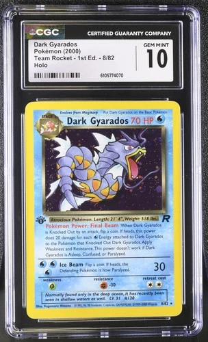 Pokemon CGC 10 1st Edition Dark Gyarados 8/82 Team Rocket