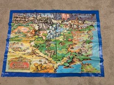 Teddy Ruxpin Land of Grundo Vinyl Map Alchemy World of Wonders Vtg 33x47 1986