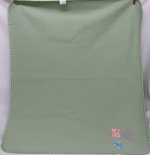Kidsline Baby Blanket Green Satin Trim