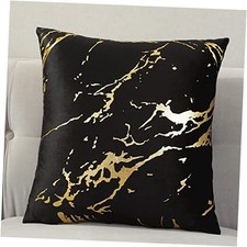 Pack of 2,Velvet Marble Pattern Lines Geometric 18" x 18" Pack of 2 10-black