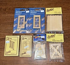 Dollhouse Lot of 7: Windows/Fence Post/Railings/Gate/Door -Classics, Houseworks