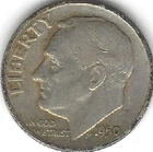 1950-D,  Roosevelt Dime, Silver, circulated (U.S. Coin, Money Collectible)