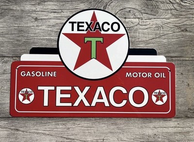 18 Inch Texaco Gasoline Minute Man Service Vintage Style Die Cut Sign