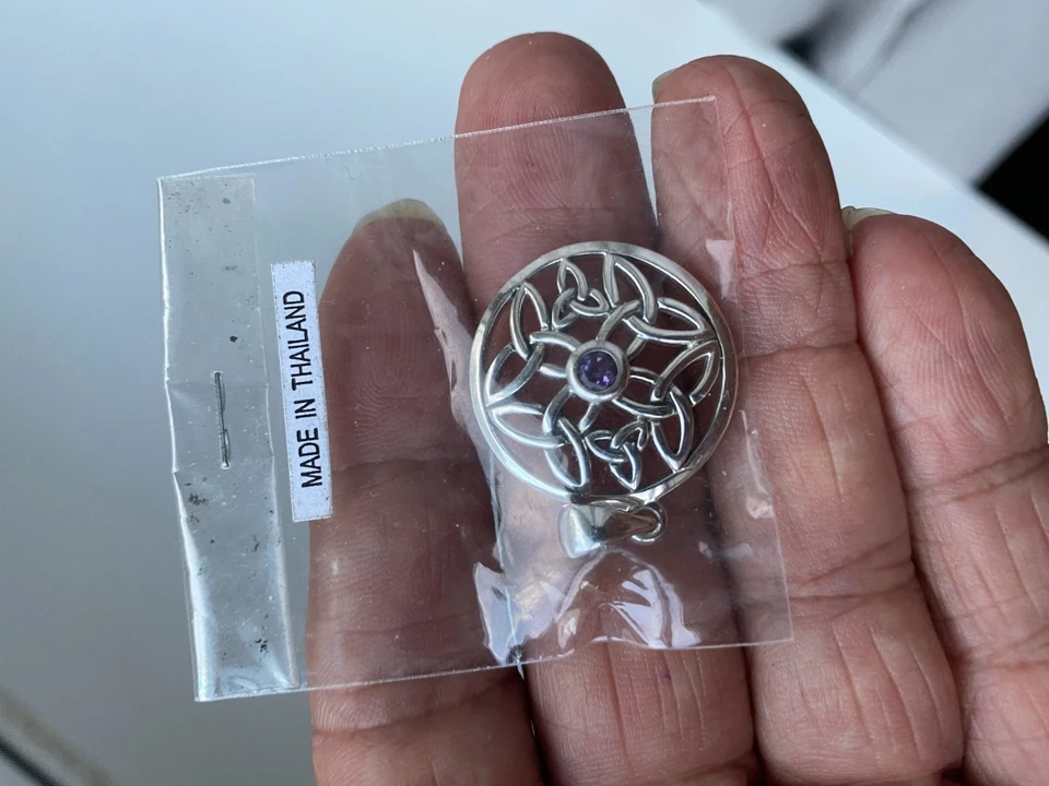 Peter Stone Celtic Triquetra Trinity Pendant 925 Sterling Silver Fine Jewelry - Image 2 of 4