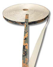 1" Nylon Webbing Digital Woodlands Camo 55301 One Side Pattern 100 Yds USA