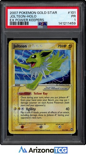 Pokemon 2007 Jolteon Gold Star 101/108 Holo EX Power Keepers PSA 1