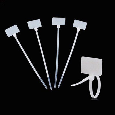 100 Pcs Write on Tags Wire Zip Ties Cable Mark Tags Nylon Power Marking Label