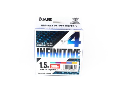 Sunline P.E Linie X4 Infinitive Jigging 300m P.E 1.5 28lb Multi (5391)