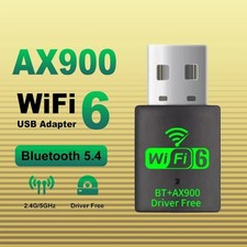 Wifi 6 Mini USB Dongle Network Card BT 5.4 Receiver Dongle AX900 For Win 10/11