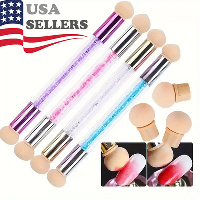 Sponge Heads Nail Pen Dual Tipped Ombre DIY Gradient Gel Color Nail Art Brush