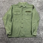 Vintage 70s OG-107 Sateen Shirt Men’s Large 16.5 Green Army Vietnam Military