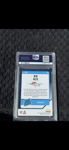 Panini 2024 Optic Rated Rookie Bo Nix #209 Green Hyper PSA 10 Broncos