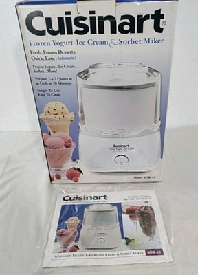 Cuisinart Frozen Yogurt Ice Cream & Sorbet Maker SOR-10 - New Open Box